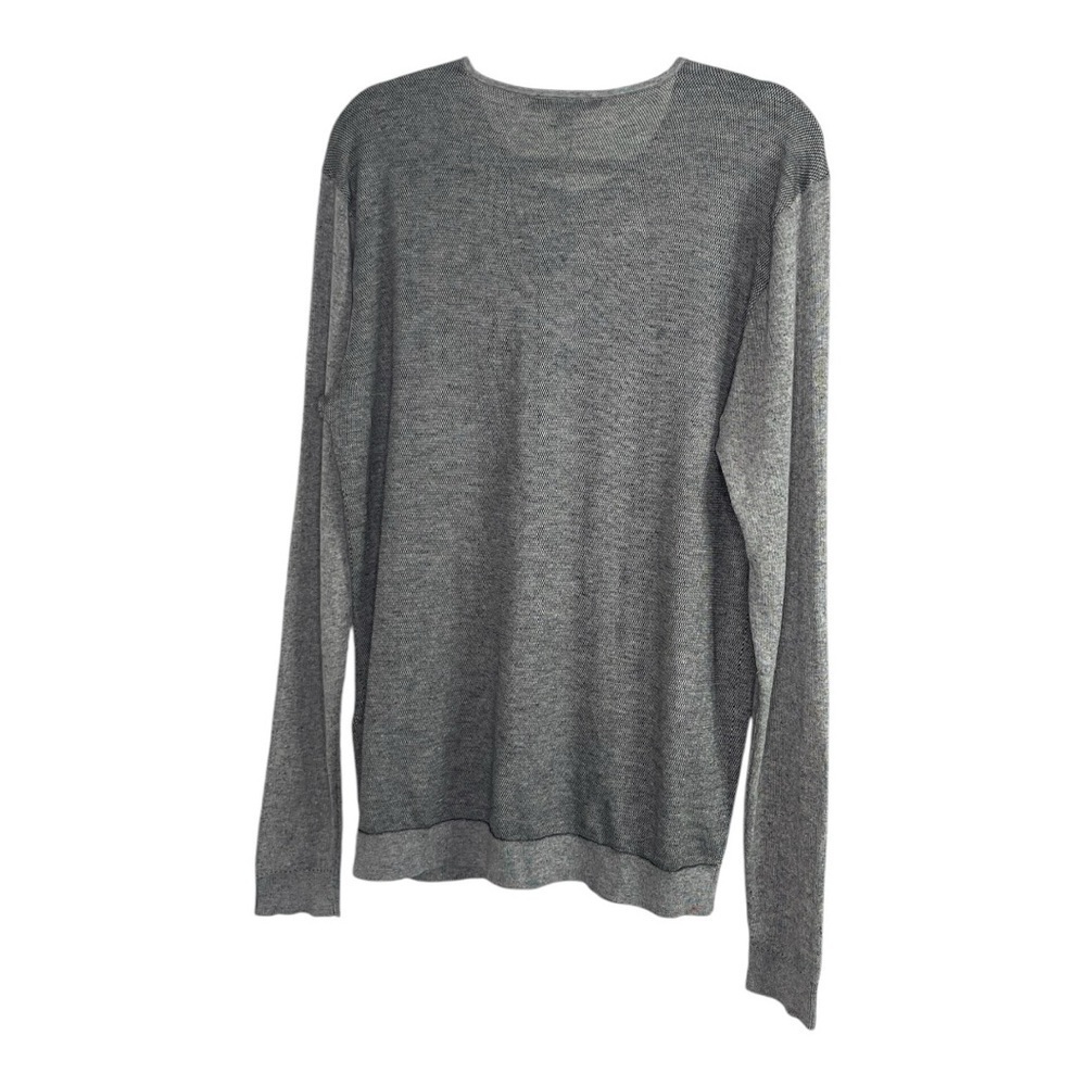 John Varvatos Silk Blend Light Heather Grey Henley L - Picture 5 of 9